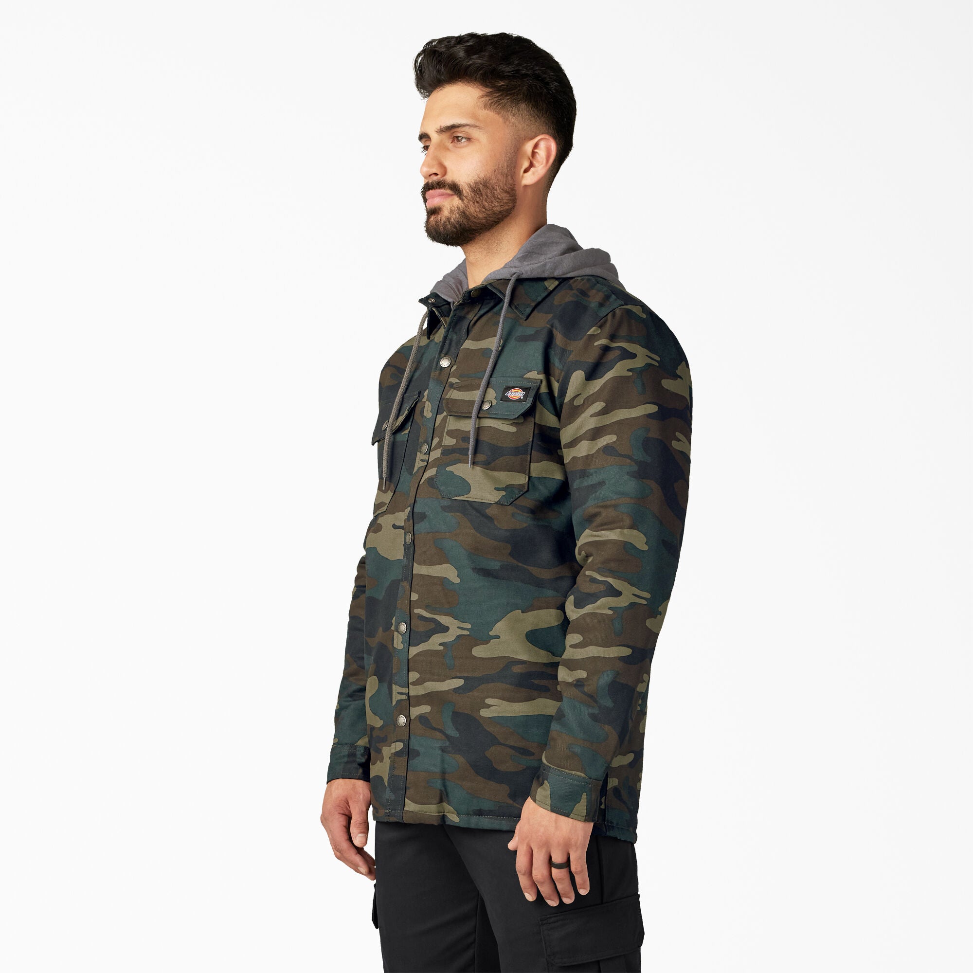 Water Repellent Duck Hooded Shirt Jacket - Image 3