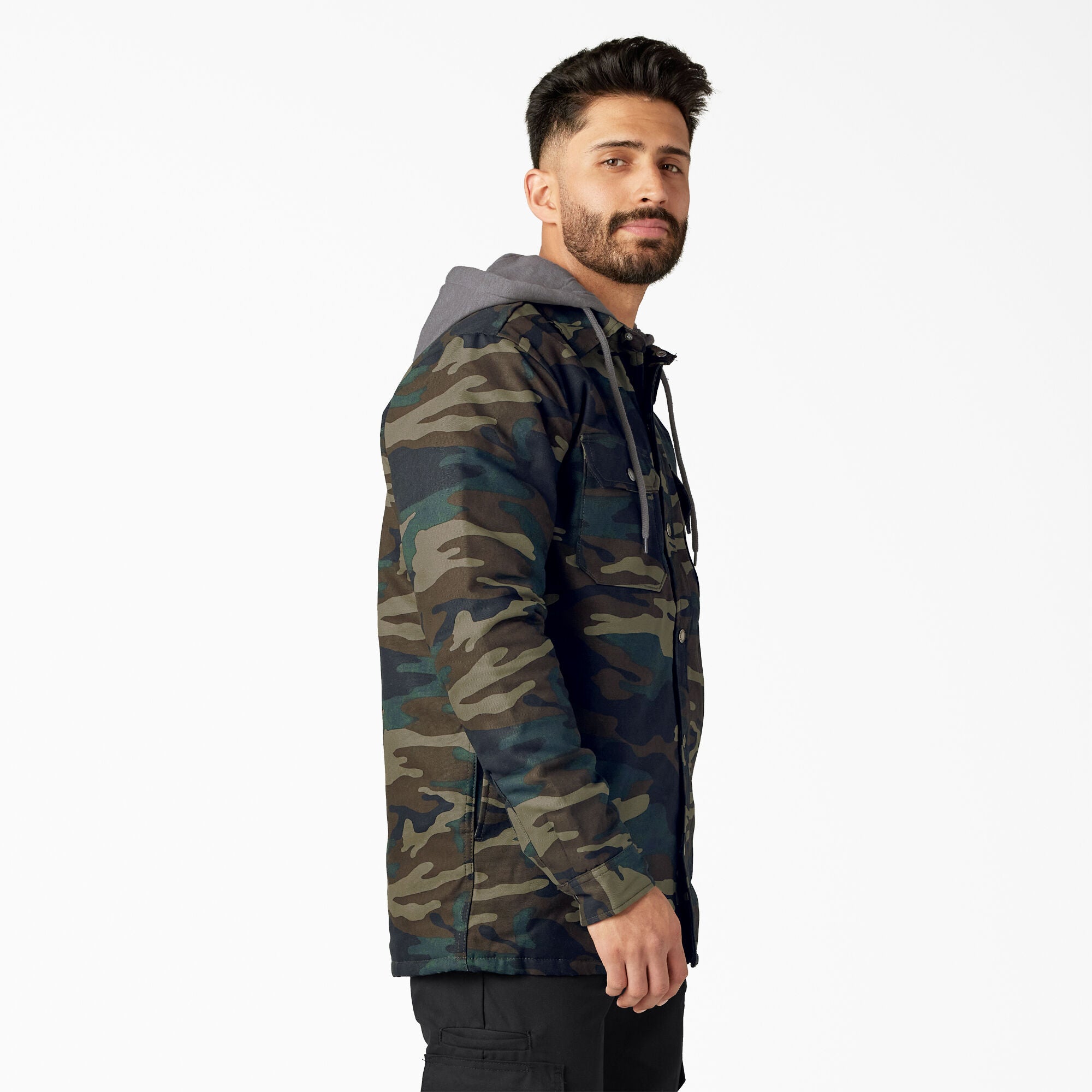 Water Repellent Duck Hooded Shirt Jacket - Image 4
