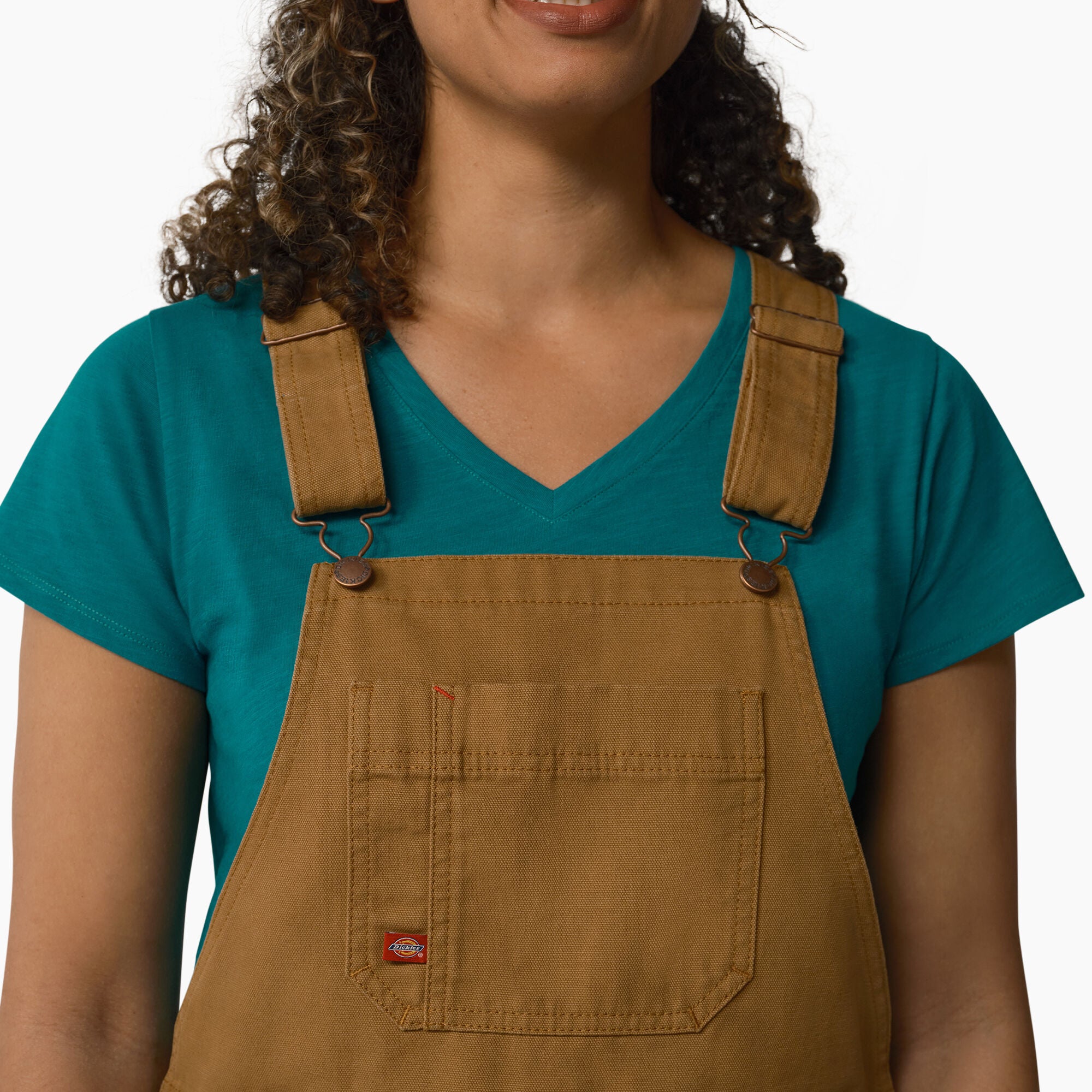 Women's Relaxed Fit Bib Shortalls. 7 - Image 4