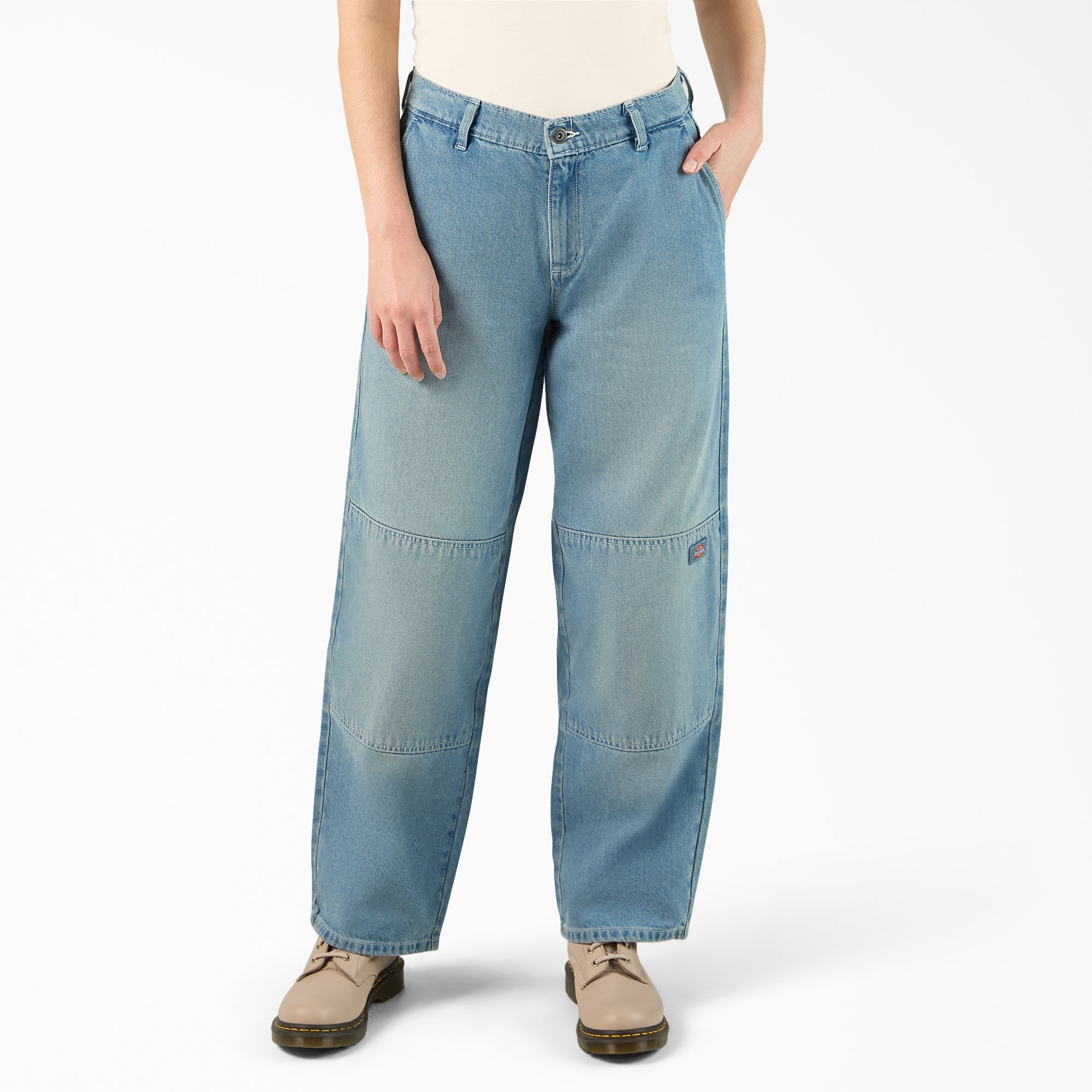 Women's Loose Fit Double Knee Jeans
