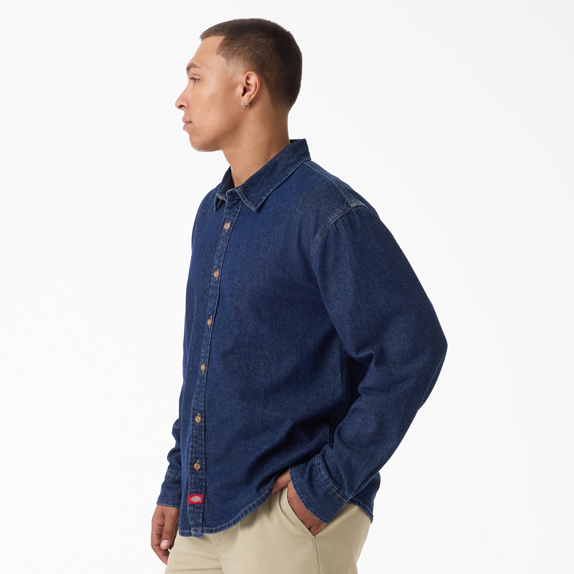 Lightweight Long Sleeve Denim Shirt - Image 3