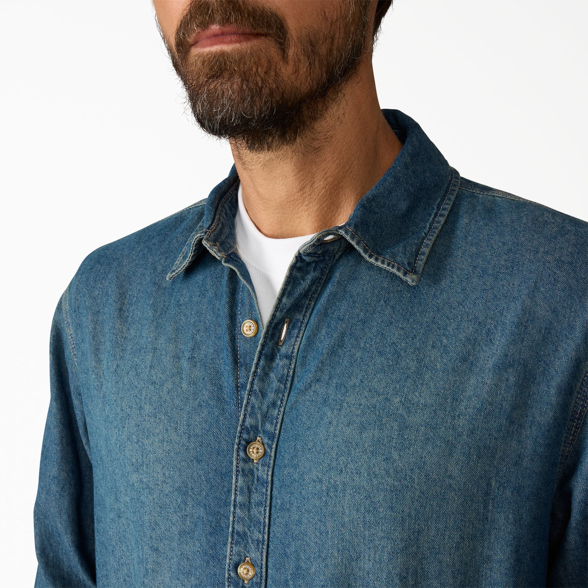 Lightweight Long Sleeve Denim Shirt - Image 6