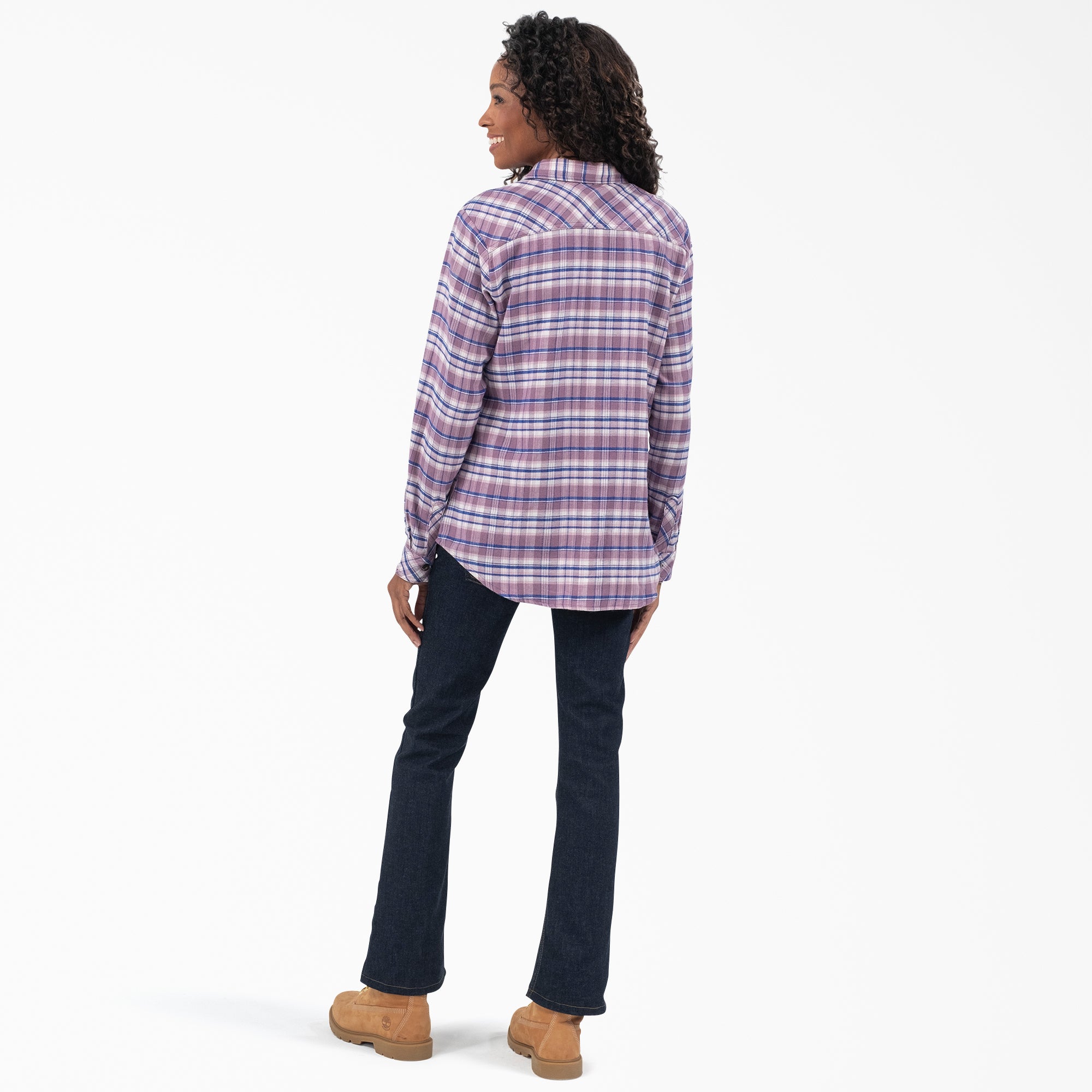 Women's Plaid Flannel Long Sleeve Shirt - Image 5