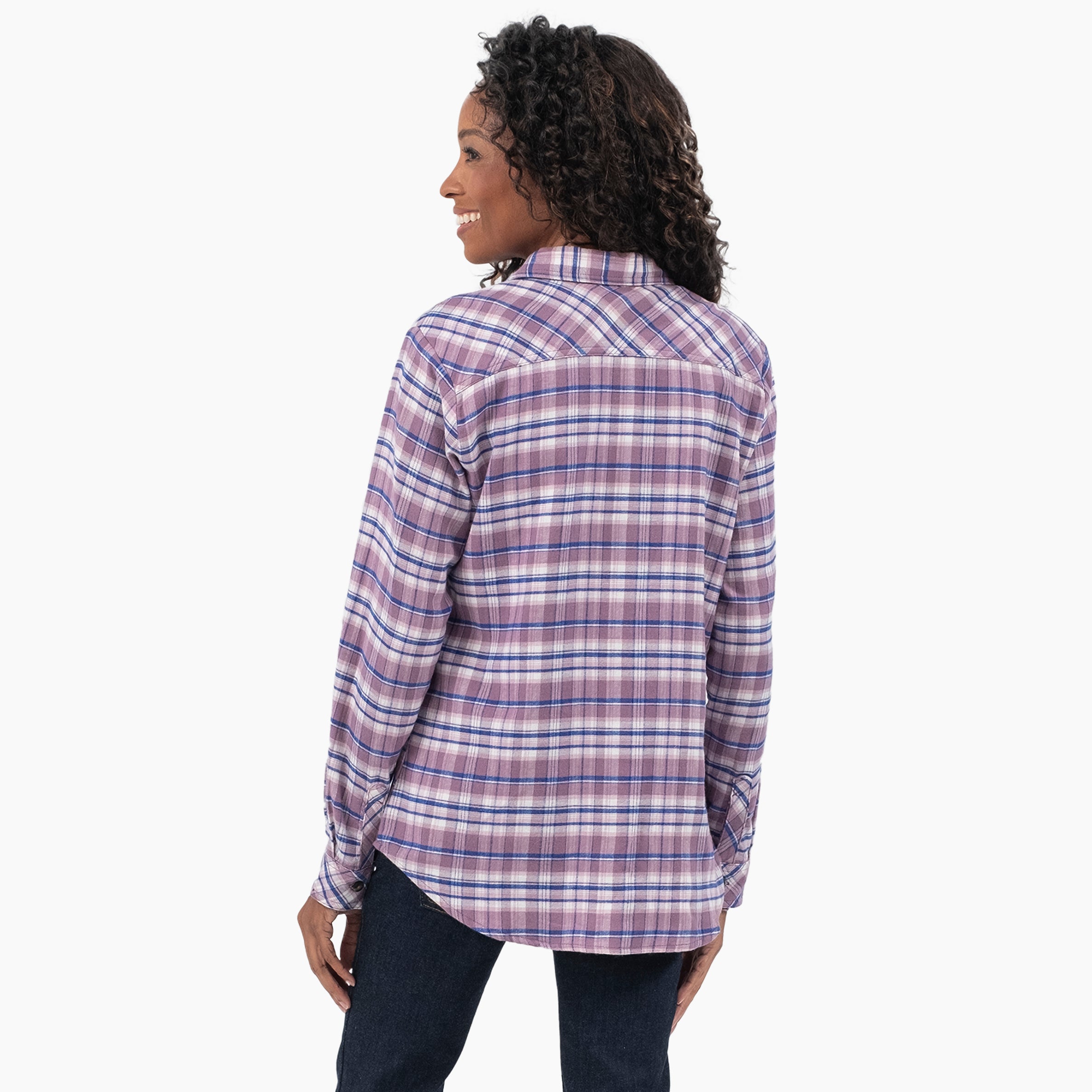 Women's Plaid Flannel Long Sleeve Shirt - Image 2