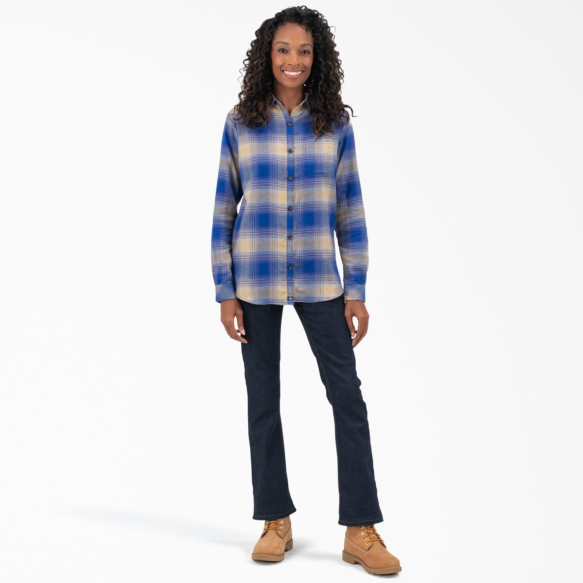 Women's Plaid Flannel Long Sleeve Shirt - Image 4