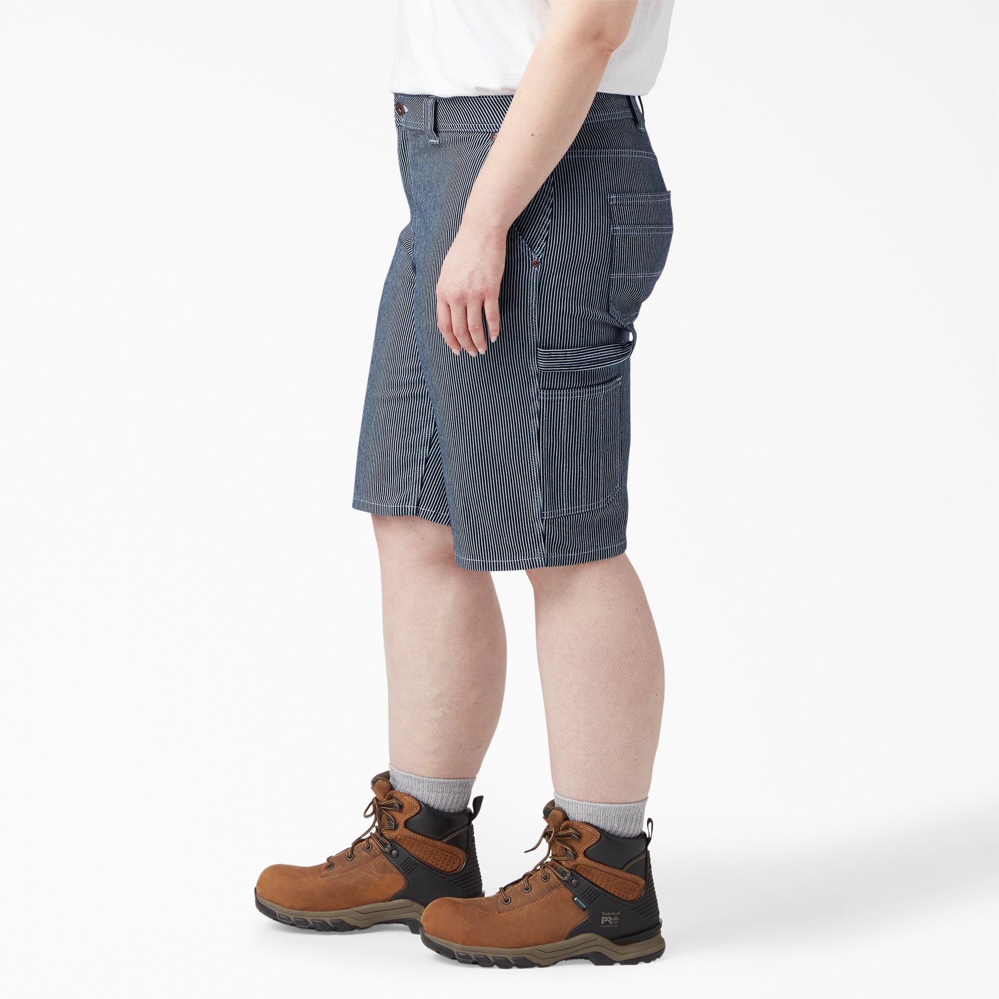 Women's Plus Hickory Stripe Carpenter Shorts - Image 3