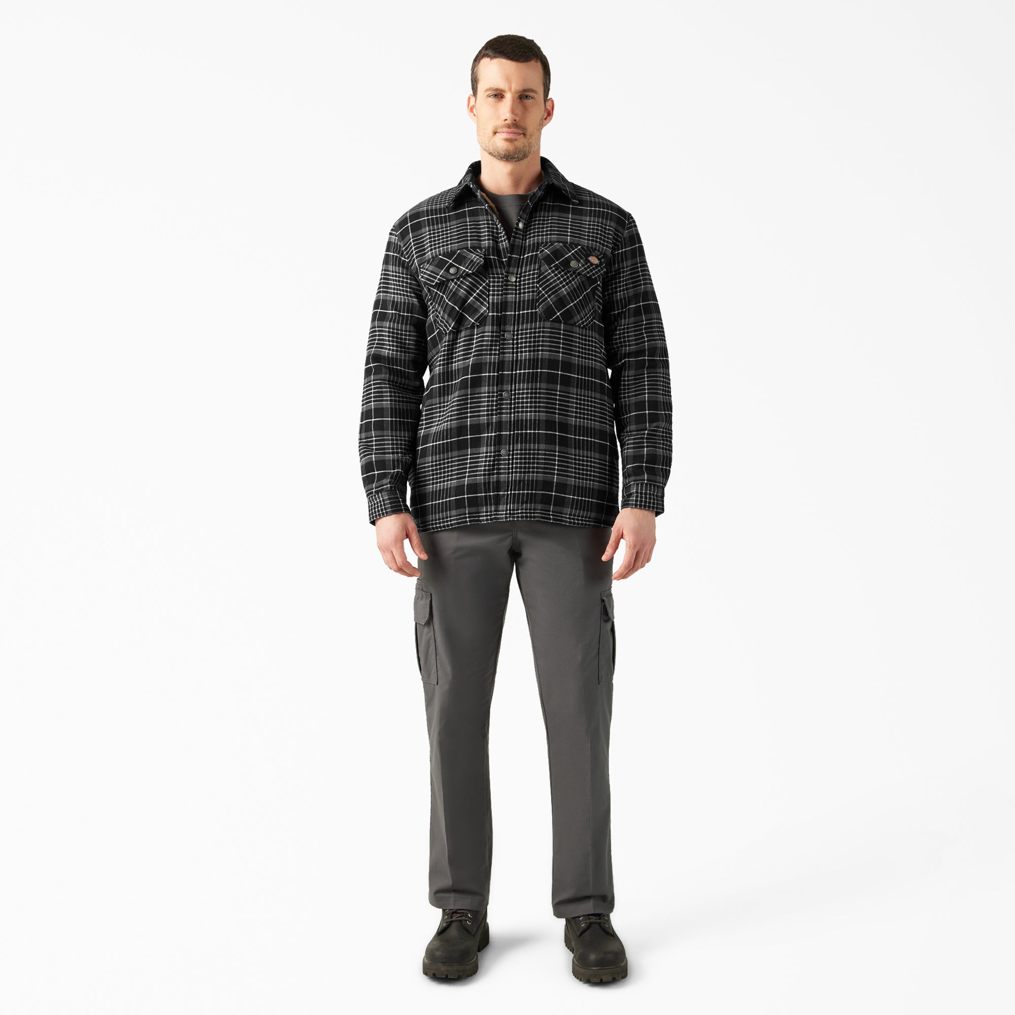 Water Repellent Fleece-Lined Flannel Shirt Jacket - Image 4