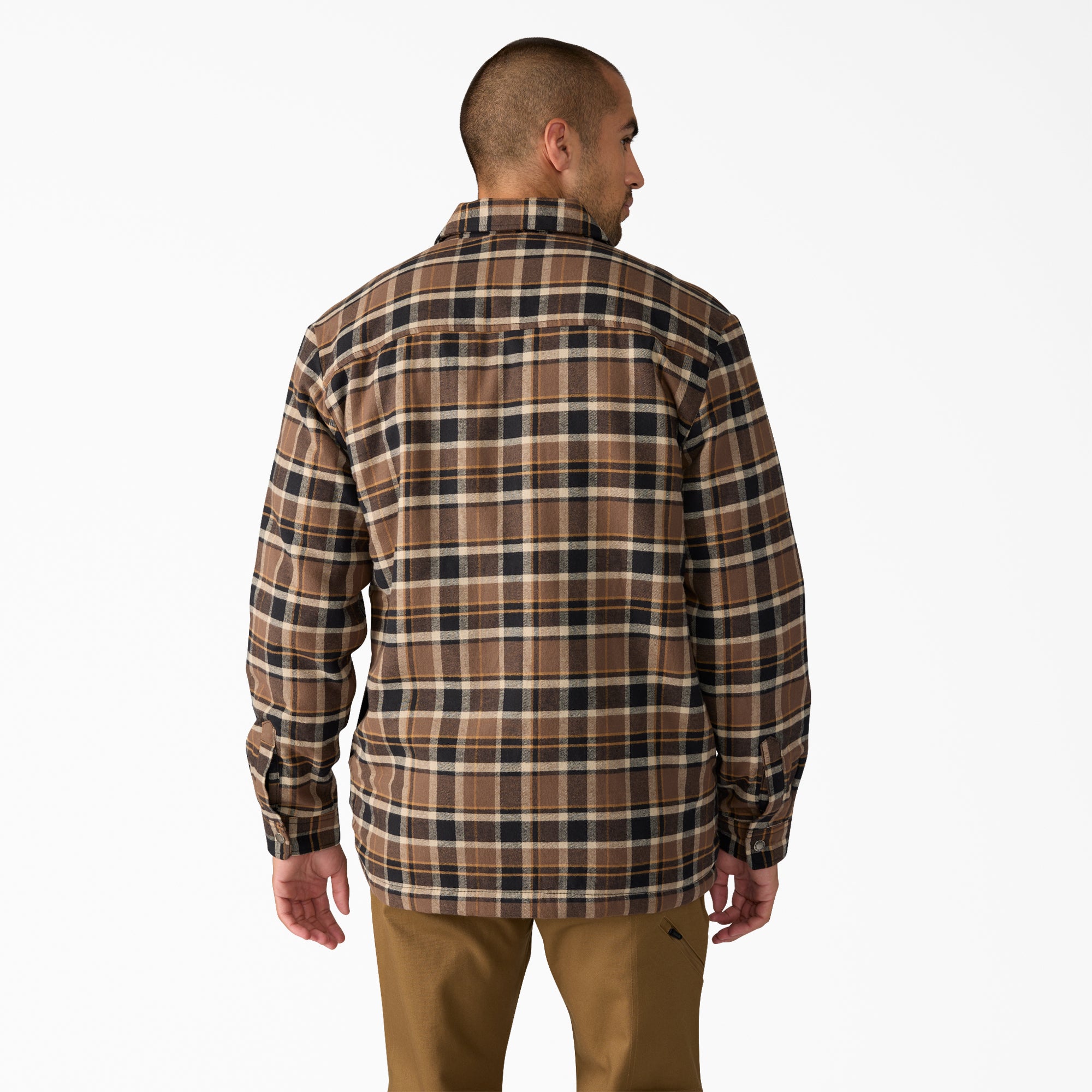 Water Repellent Fleece-Lined Flannel Shirt Jacket - Image 2