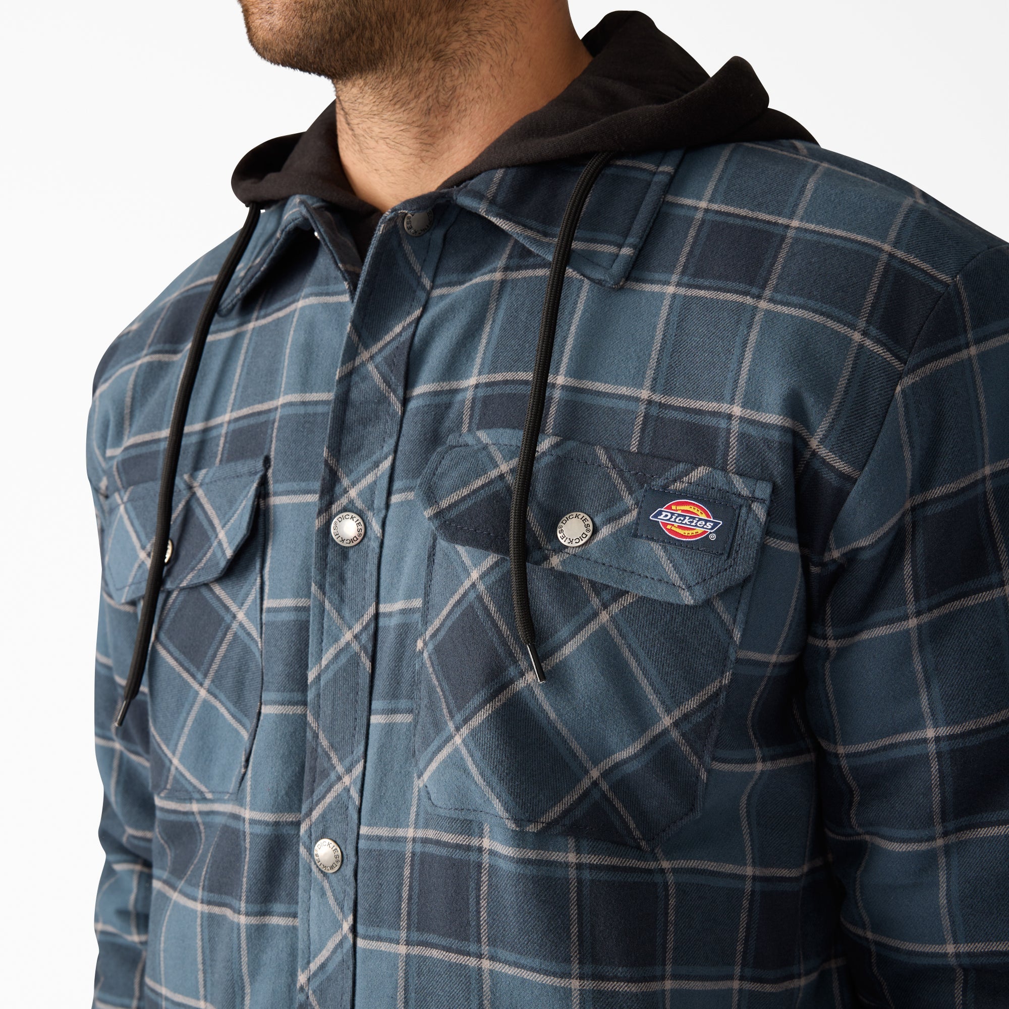 Water Repellent Flannel Hooded Shirt Jacket - Image 5