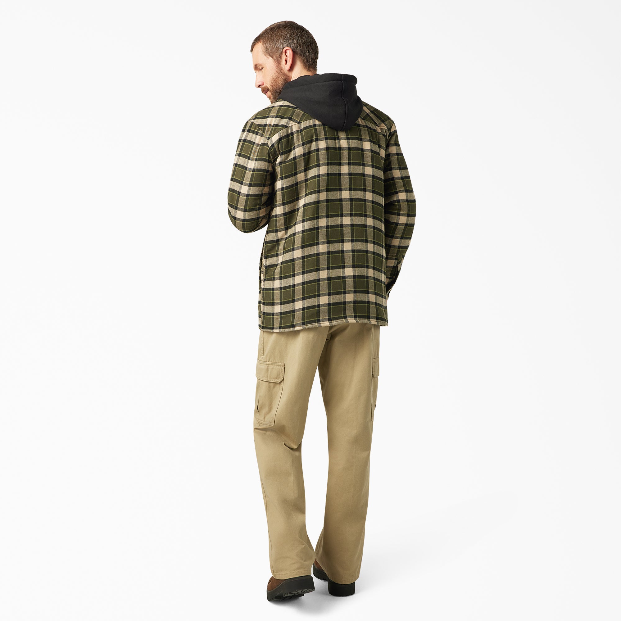 Water Repellent Flannel Hooded Shirt Jacket - Image 5