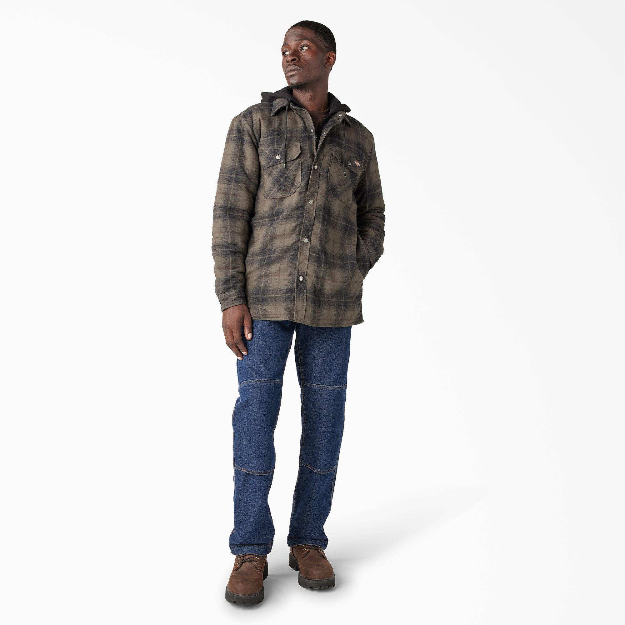 Water Repellent Flannel Hooded Shirt Jacket - Image 5