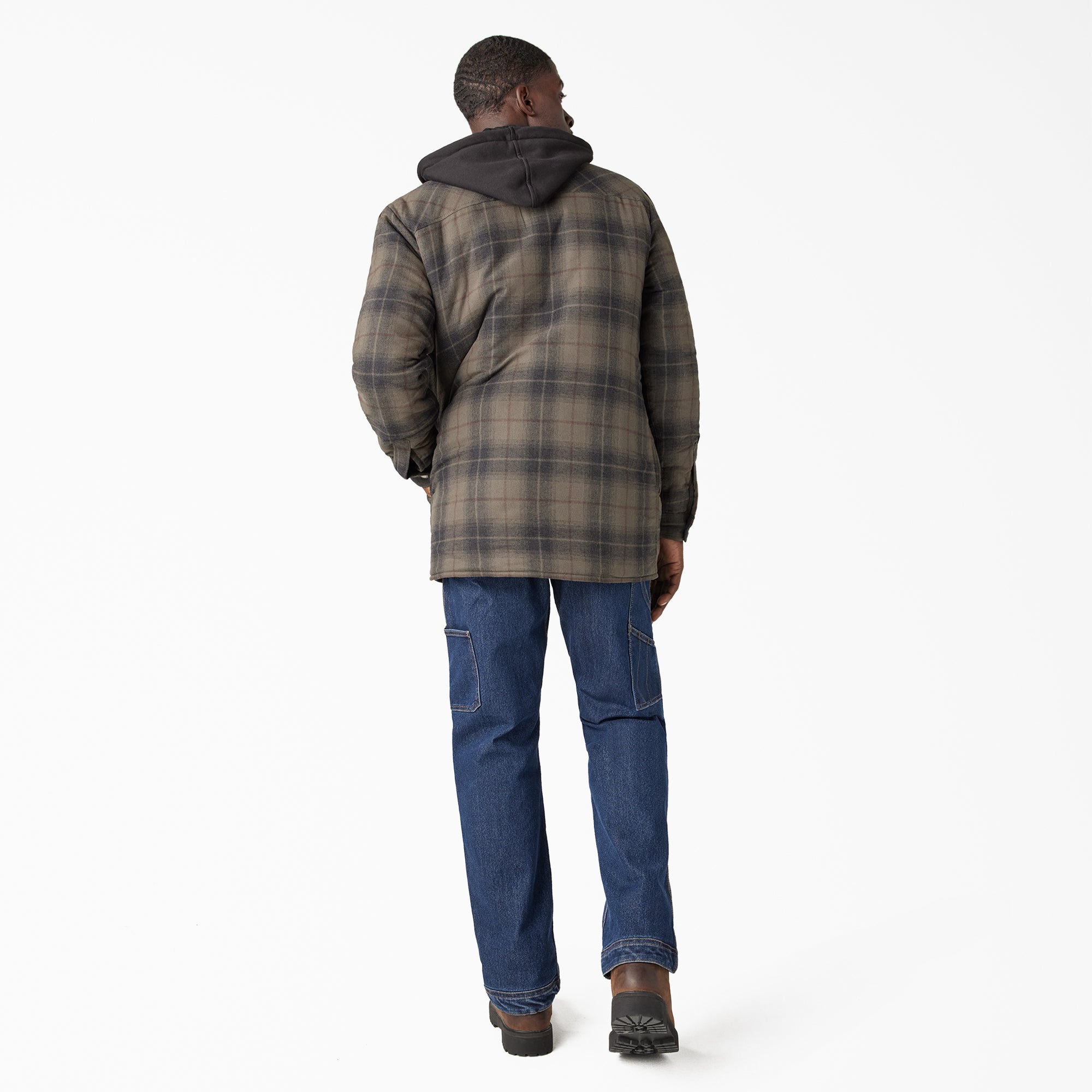 Water Repellent Flannel Hooded Shirt Jacket - Image 6