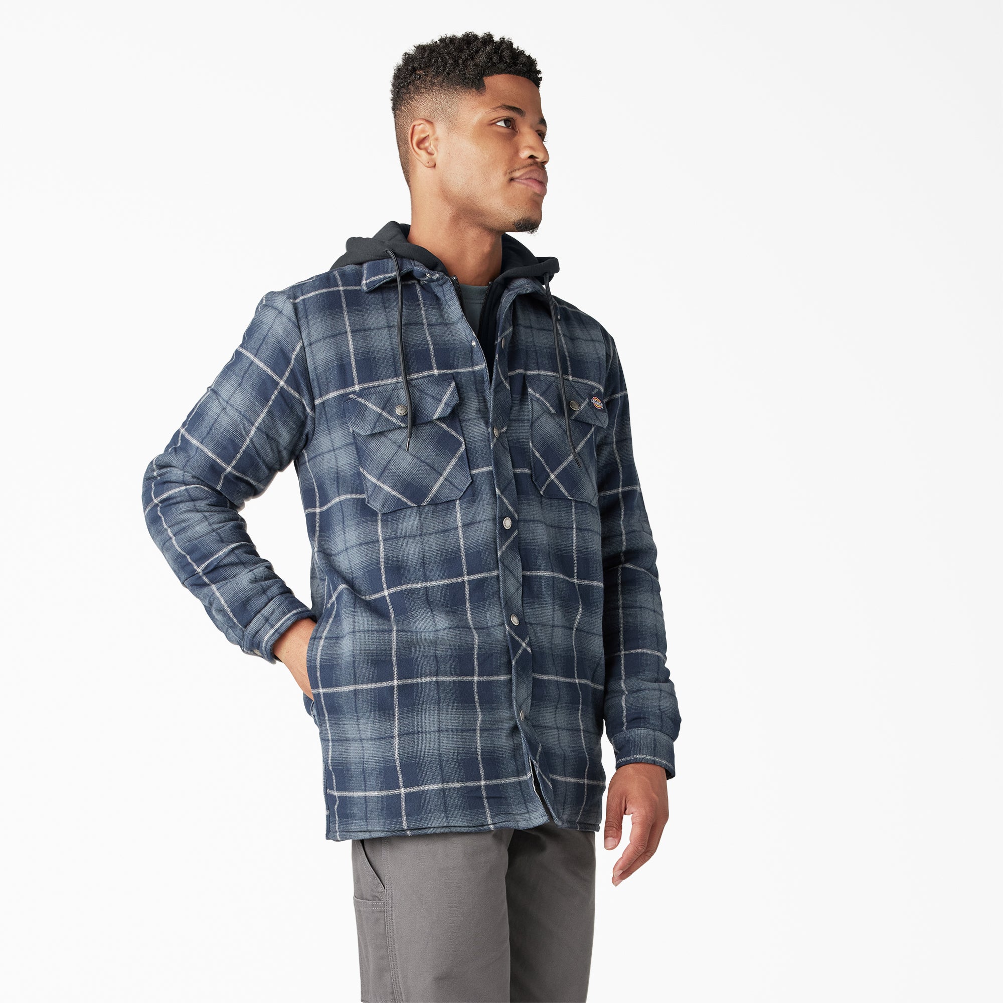 Water Repellent Flannel Hooded Shirt Jacket - Image 8