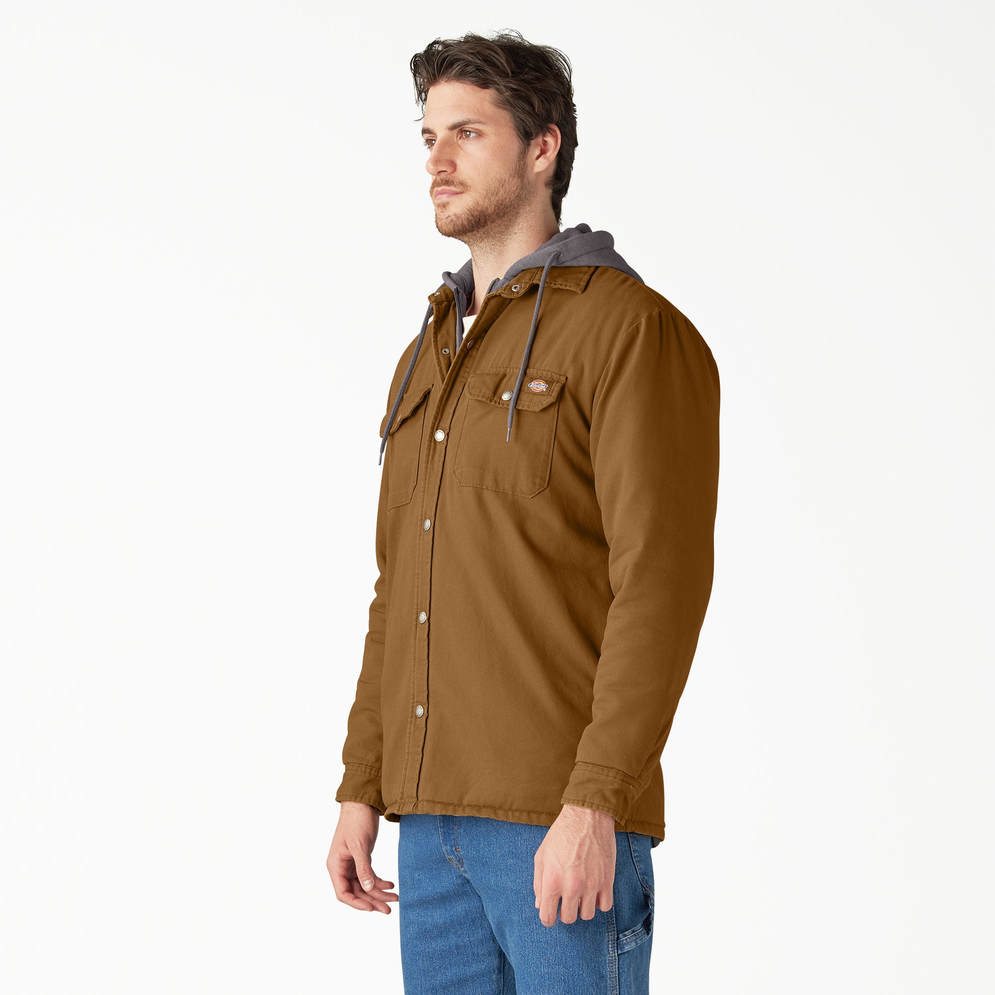 Water Repellent Duck Hooded Shirt Jacket - Image 3