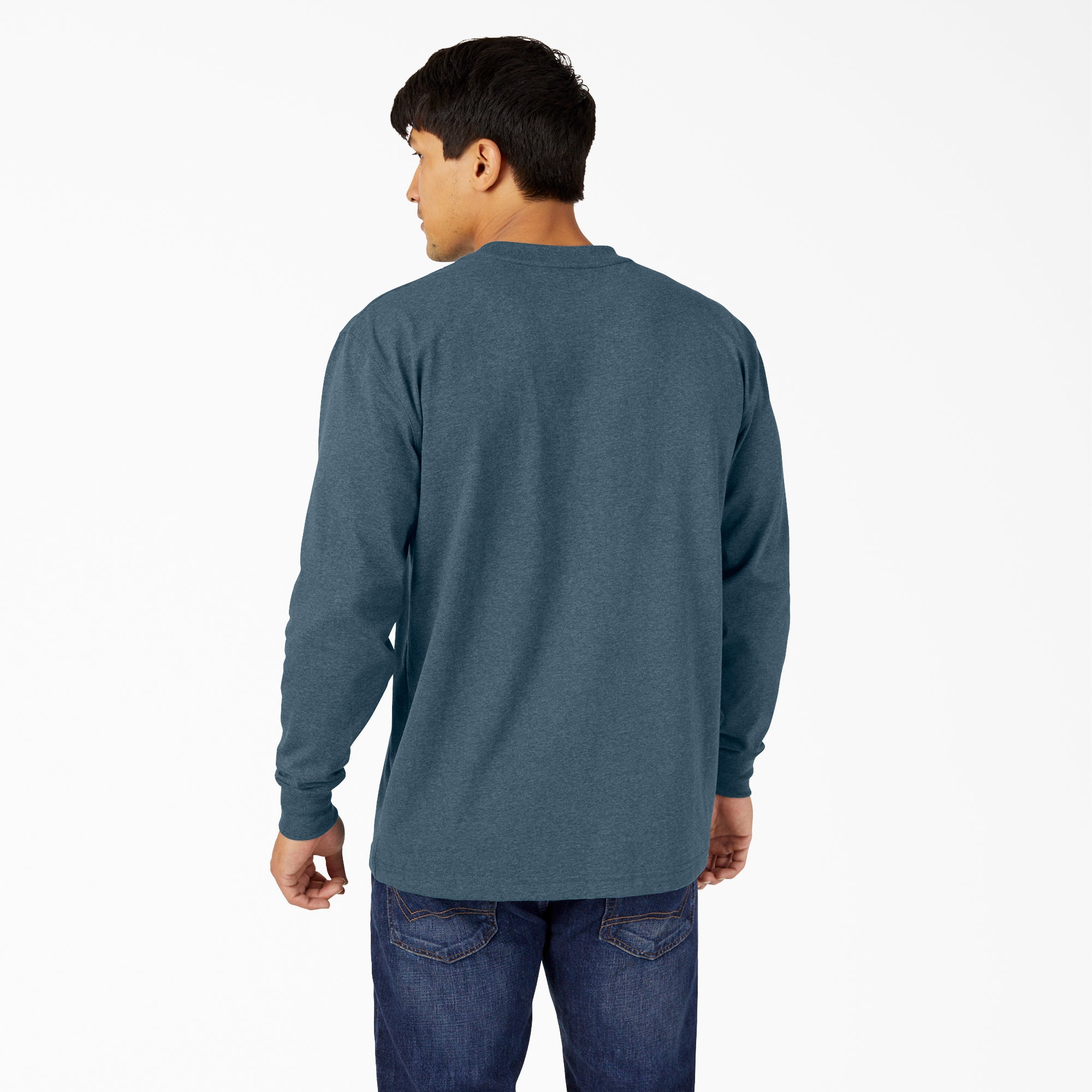Heavyweight Heathered Long Sleeve Pocket T-Shirt - Image 2