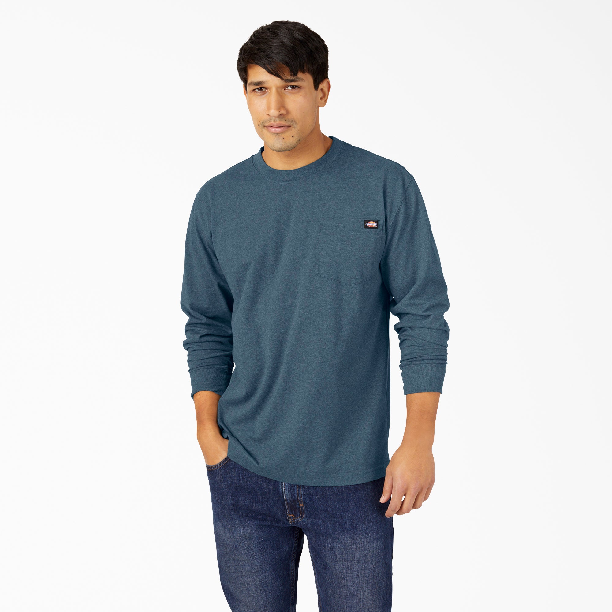 Heavyweight Heathered Long Sleeve Pocket T-Shirt
