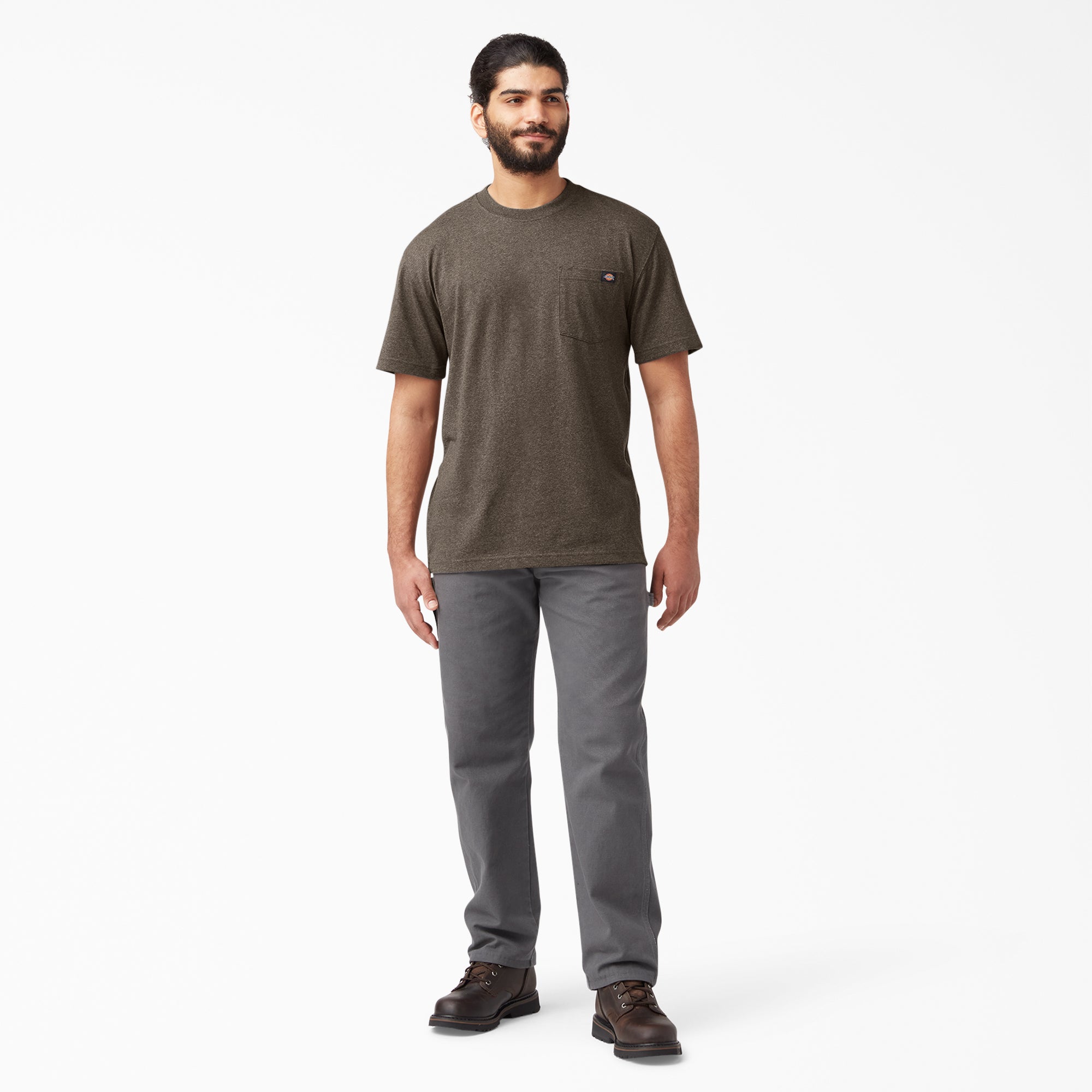 Heavyweight Heathered Short Sleeve Pocket T-Shirt - Image 4