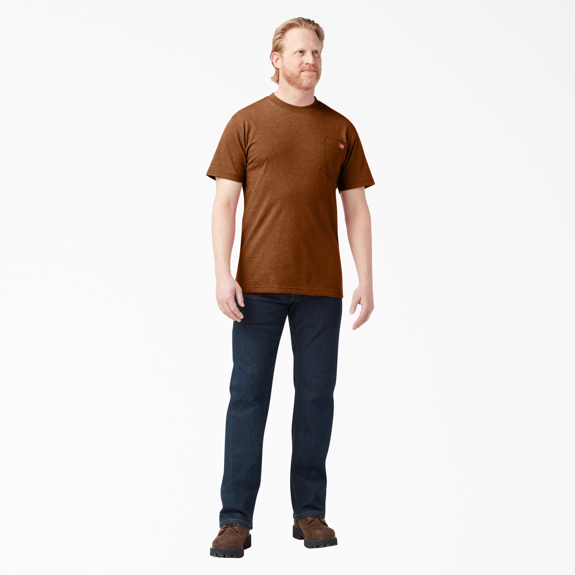 Heavyweight Heathered Short Sleeve Pocket T-Shirt - Image 4